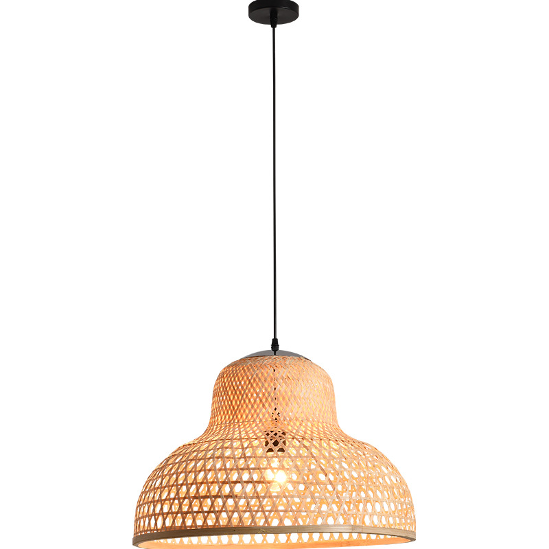 Lámpara de araña de pantalla de bambú chino lámpara de restaurante de estilo del sudeste asiático antiguo creativo B & B lámpara de restaurante de olla caliente