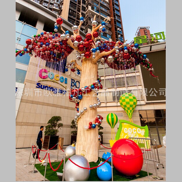 供应大型玻璃钢圣诞大树 各类玻璃钢圣诞系列产品生产设计