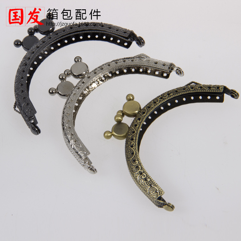 8.5Cm semicircular convexo Mickey cabeza oro bronce plata pistola negra