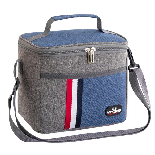 Wholesale aluminum foil lunch bag waterproof ice bag portable lunch box bag thickened striped lunch bag insulated bag cross border