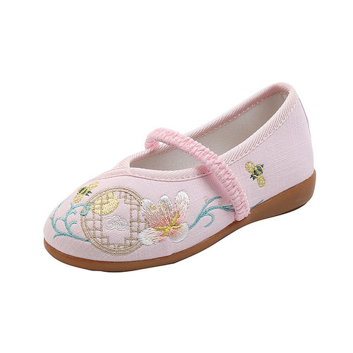 Hanfu embroidered shoes, children's cloth shoes, dance shoes, ethnic style traditional costume embroidered shoes, old Beijing children's shoes, performance shoes