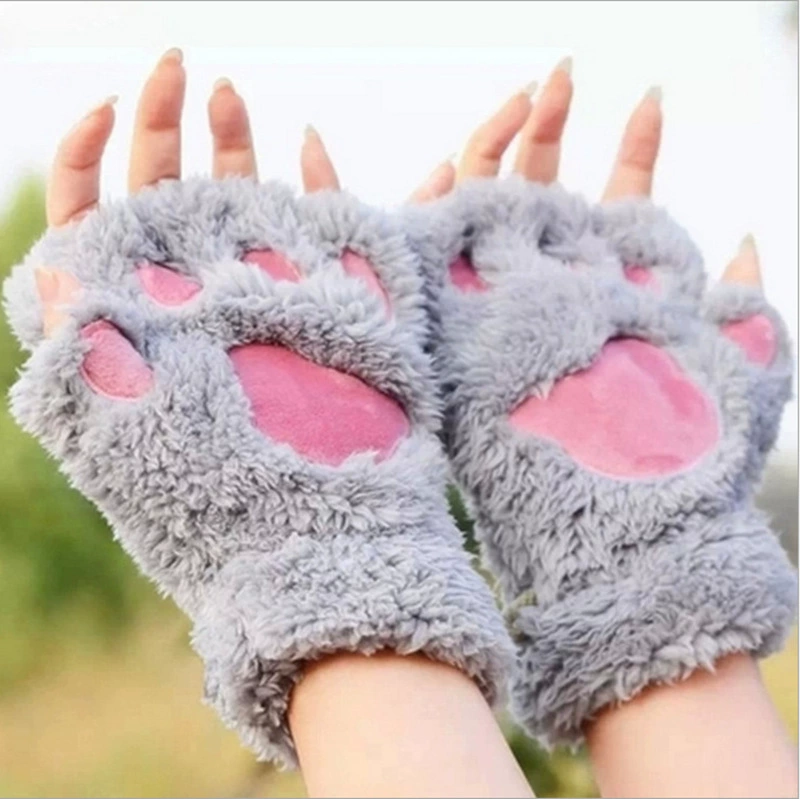 Winter cartoon keep warm gloves, fingerless