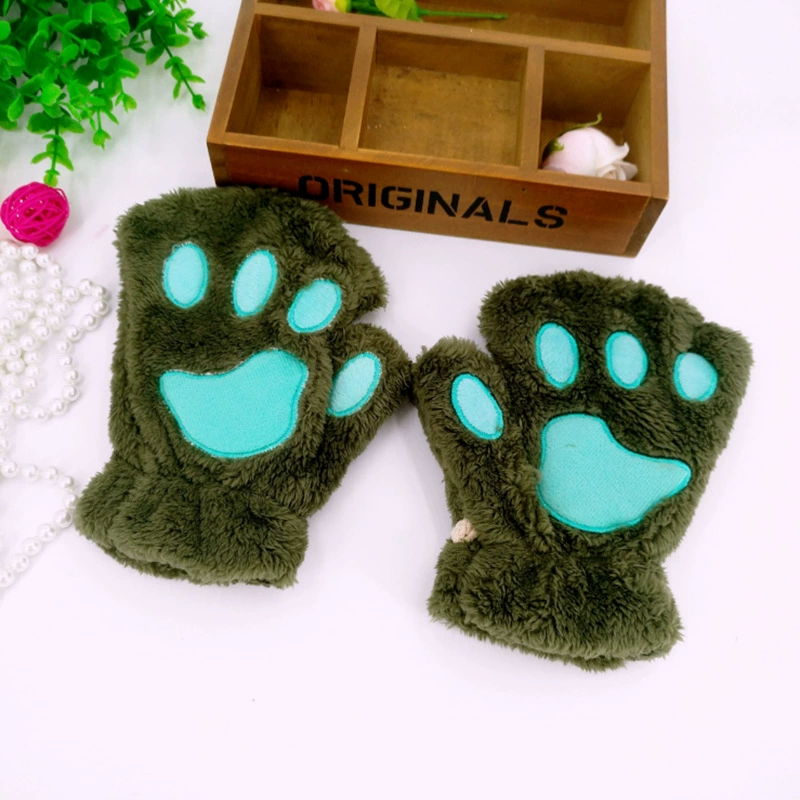 Winter cartoon keep warm gloves, fingerless