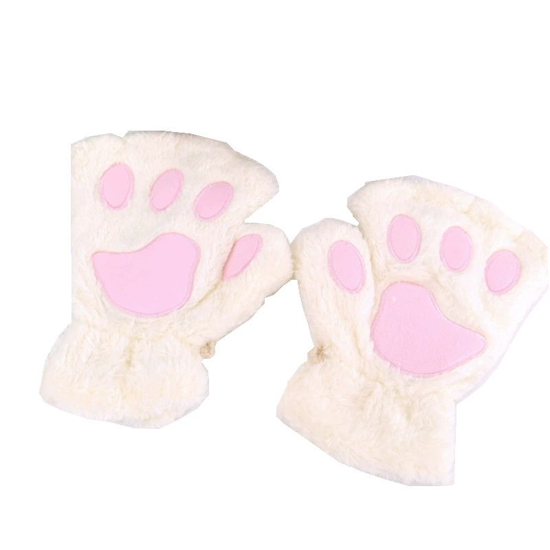 Winter cartoon keep warm gloves, fingerless