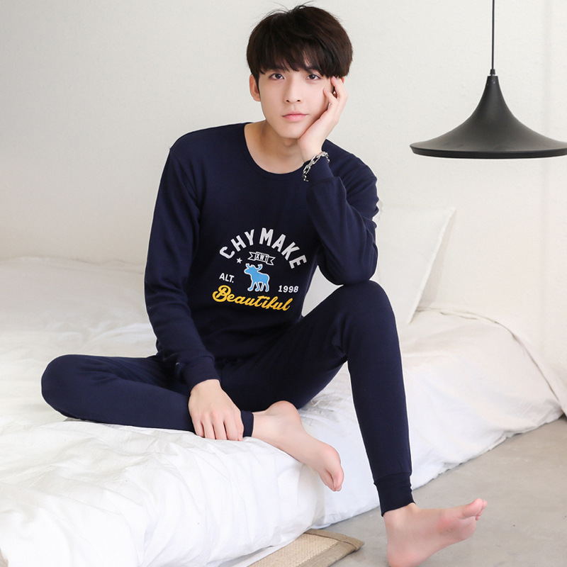 Adolescentes medio y grande ropa interior para niños traje de niños extra grande ropa de otoño pantalones largos traje suéter de algodón ropa interior larga para hombres