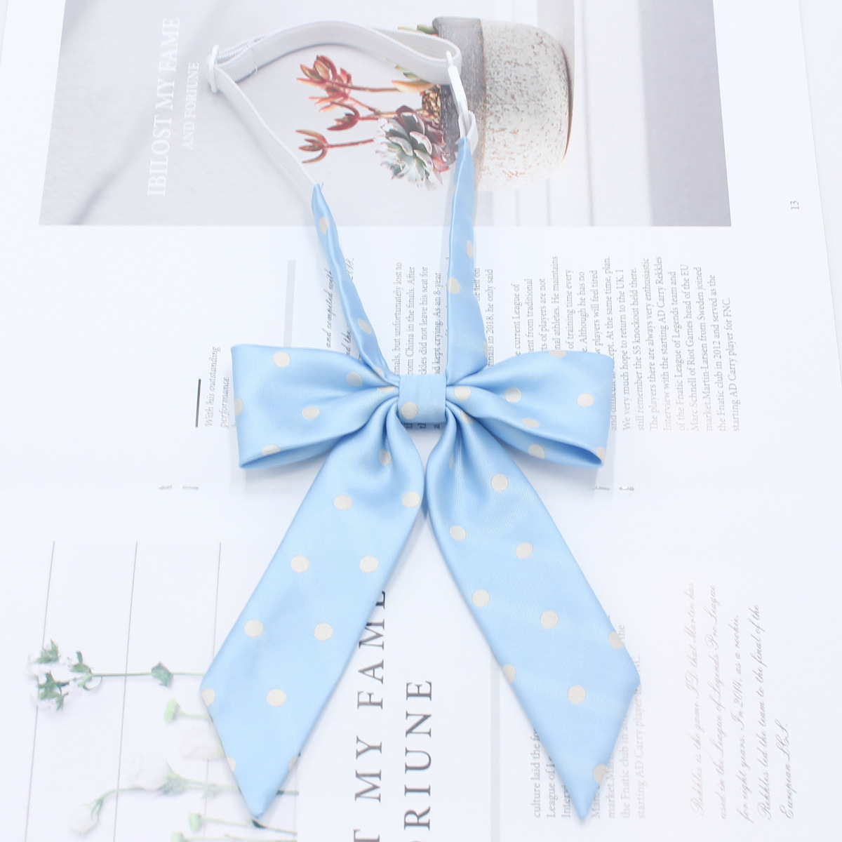 Punto de fabricante Pajarita de lunares pequeños Estilo universitario coreano Pajarita de mango largo para niñas Ropa de marinera Accesorios de uniforme JK