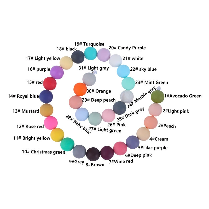 15 мм Силиконовые Бусины молярная игрушка гелевый браслет цепочка для сосков ожерелье аксессуары Amazon DIY аксессуары