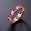 Gemstone ring, brand copper zirconium, diamond encrusted