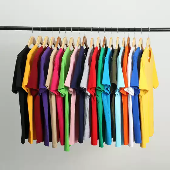 Wholesale 180g200g250G combed cotton short sleeve T-shirt fixed version of large size advertising shirt overalls printed logo word