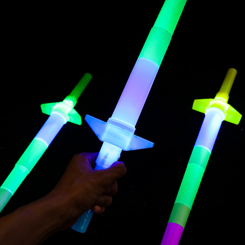 Large concert glow stick props children's four-section glow stick telescopic stick flash stick wholesale street stall toys