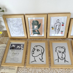 ins home soft decoration light wood grain decorative painting simple desktop ornaments study bedside painting wood grain picture frame table setting