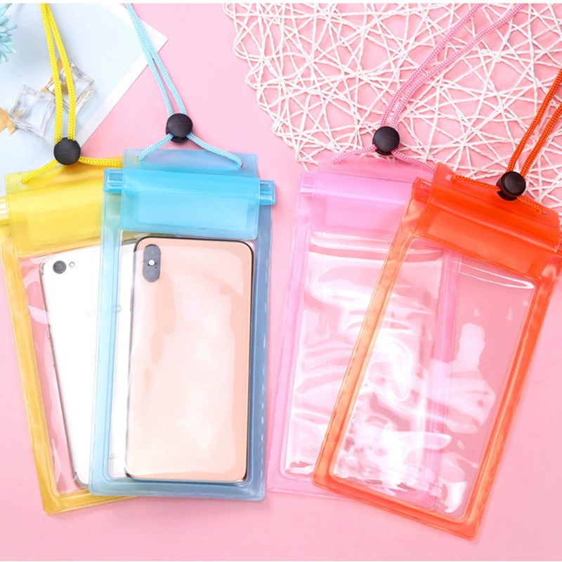 ПВХ дрейфующая водонепроницаемая сумка для мобильного телефона прозрачная трехслойная пляжная водонепроницаемая сумка для плавания брызги воды Фестивальная водонепроницаемая сумка для мобильного телефона оптом