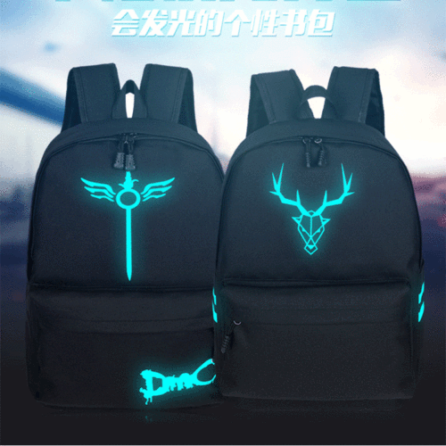 Luminous Double Shoulder Bag for Men, Advanced and Casual Canvas School Bag for College Students and High School Students, Large Capacity Travel Backpack