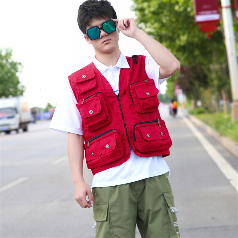 Cross-Border Wholesale Outdoor Leisure Vest, Sports Multi-Color Vest, Photography Multi-Pocket Vest, Hiking Camping Fishing Vest