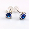 Ring, sapphire golden earrings, set, accessory, wholesale