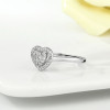 Wedding ring heart shaped, internet celebrity, silver 925 sample, micro incrustation