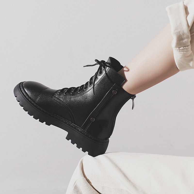 Women's British Style Ankle Boots With Thick Sole For Summer_voghion.com