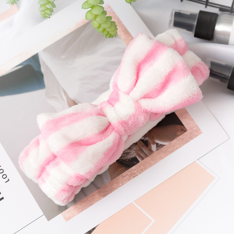 European and American Cross-Border Coral Velvet Headband Bow Plush Headband Headband Face Wash Cute Solid Color Headband Women's Accessories