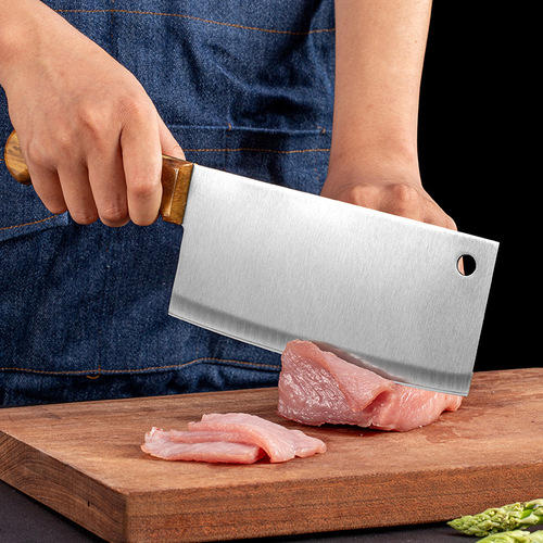 Stainless steel chef knife for kitchen, cutting, chopping, vendor product, home use, bone cutting, slicing knife, stall supply