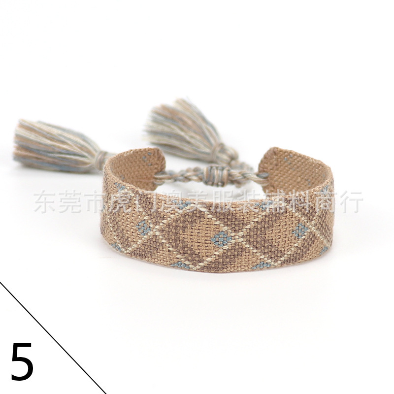 D家織りブレスレット 刺繍リストバンド タッセルブレスレット 広告販促ギフト ロゴ入り織りリストバンド|undefined