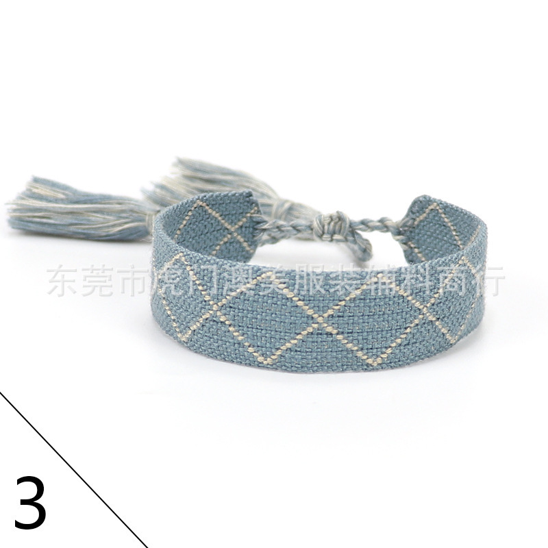 D家織りブレスレット 刺繍リストバンド タッセルブレスレット 広告販促ギフト ロゴ入り織りリストバンド|undefined