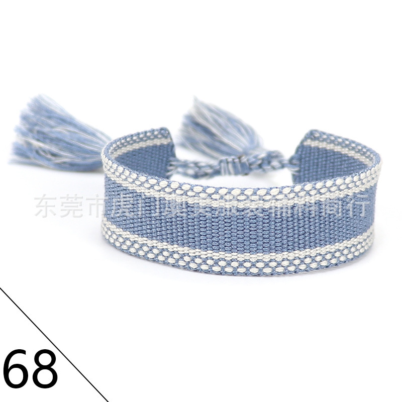 D家織りブレスレット 刺繍リストバンド タッセルブレスレット 広告販促ギフト ロゴ入り織りリストバンド|undefined