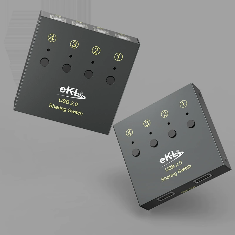 eKL 04U USB-хаб принтера 4-порта автоматическое совместное использование нескольких компьютеров 4-в-1/2-выхода переключатель