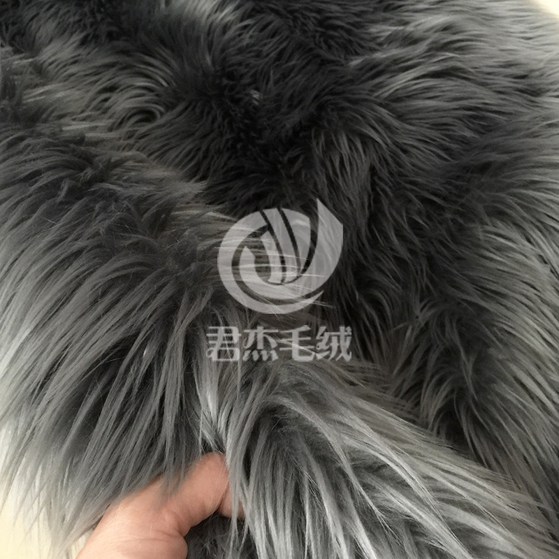 海派长毛绒仿皮草布料人造毛皮厂家供应深灰家纺服装面料贝贝绒