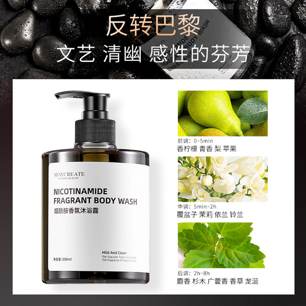 Moisturizing shower gel contains niacin full body