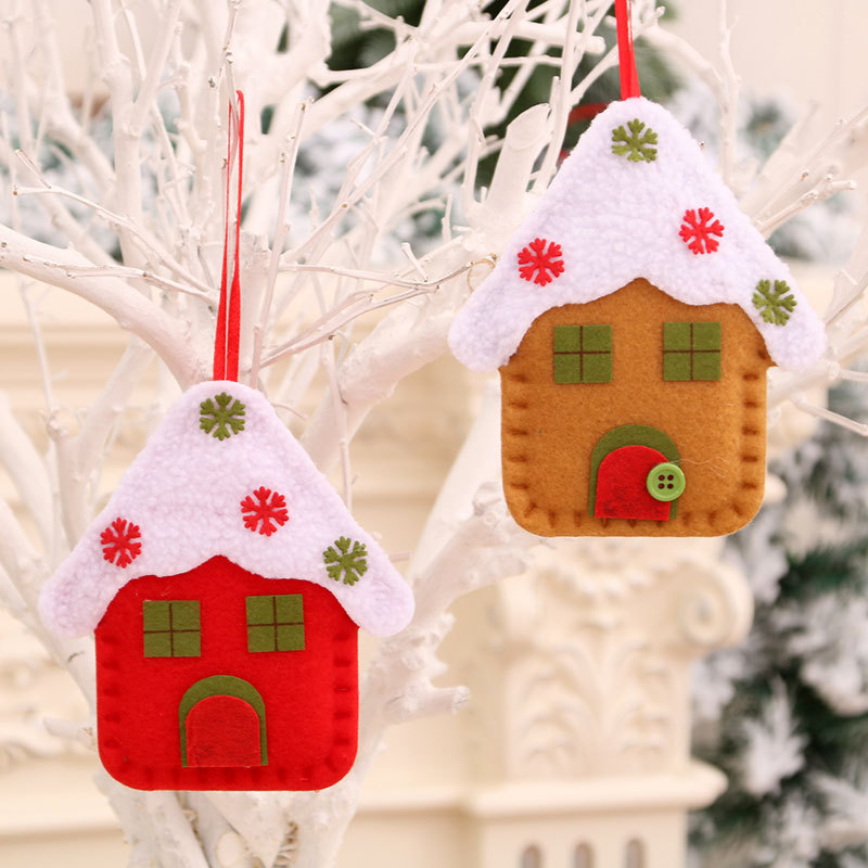 Nueva Navidad pequeño colgante casa Iglesia Colgante decoraciones de Navidad árbol de Navidad colgante pequeño regalo