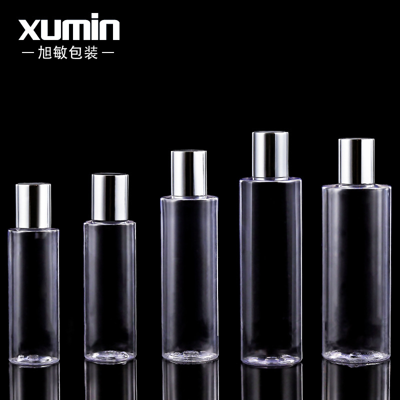 100-120ML纯露瓶200-250ml透明PET瓶 化妆品亮银盖分装瓶旭敏包材