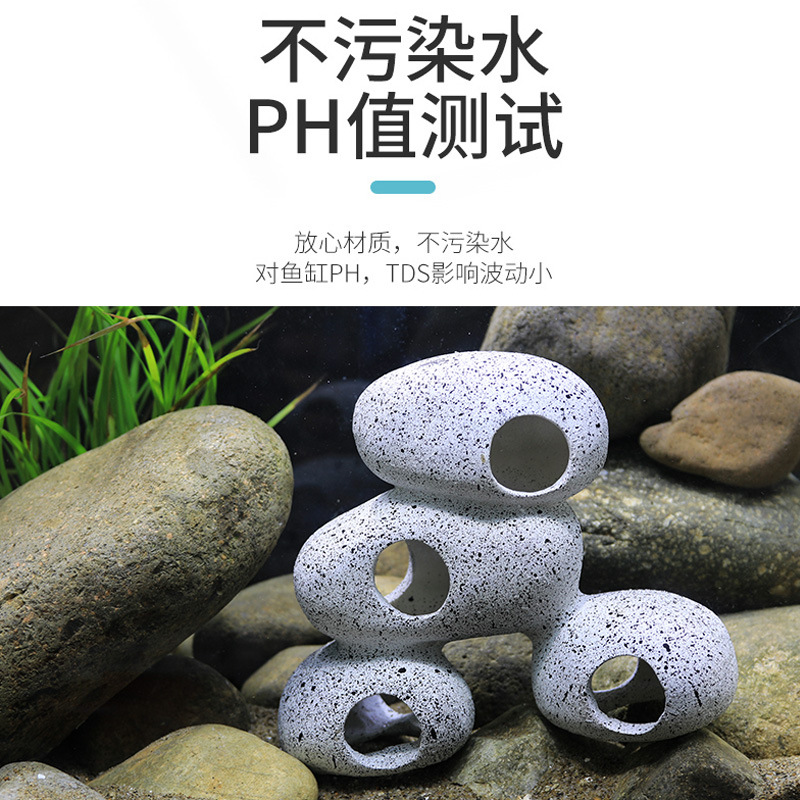 Tanque de cría de peces y camarones transfronterizo, piedra para cíclidos, refugio para cíclidos cortos, maceta de cerámica simulada, paisajismo para acuarios, acuario Sanhu.