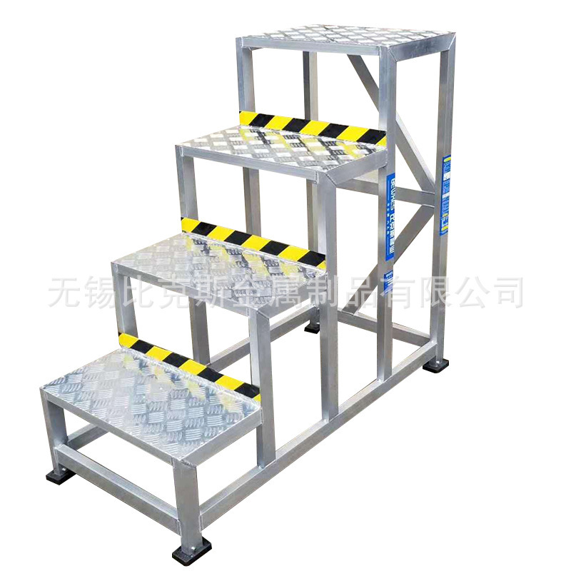 (Heavy-Duty) Industrial Aluminum Step Ladder, Loading Ladder, Anti-Slip Platform, Climbing Step Ladder, Mobile Platform Ladder