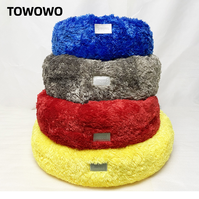 Towowo 고양이 사육장 애완 동물 침대 아마존 고양이 사육장 봉제 고양이 매트 라운드 애완 동물 용품 대형 중형 소형