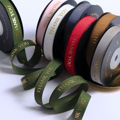 Morandi gold printed fabric ribbon DIY festive holiday cake baking birthday gift gift box packaging ribbon