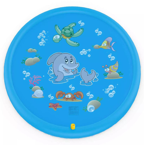 Cross-border new Amazon PVC water spray mat 170cm children's outdoor toys lawn beach dolphin fountain