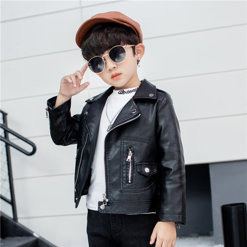 Children's Clothing Girls Boys Leather Motorcycle Jackets 2024 Spring and Autumn New Korean Style Small and Medium-sized Children's Baby Jackets Trendy