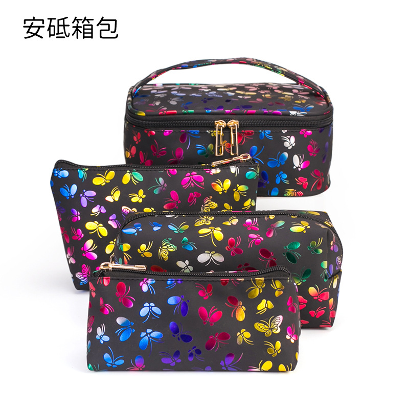 Nuevo en stock de mármol de tres piezas bolsa de cosméticos PU bolsa de lavado a prueba de agua bolsa de almacenamiento de viaje portátil de gran capacidad