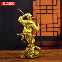 黃銅齊天大聖孫悟空擺件鬥戰勝佛猴子家居玄關客廳裝飾黃銅工藝品