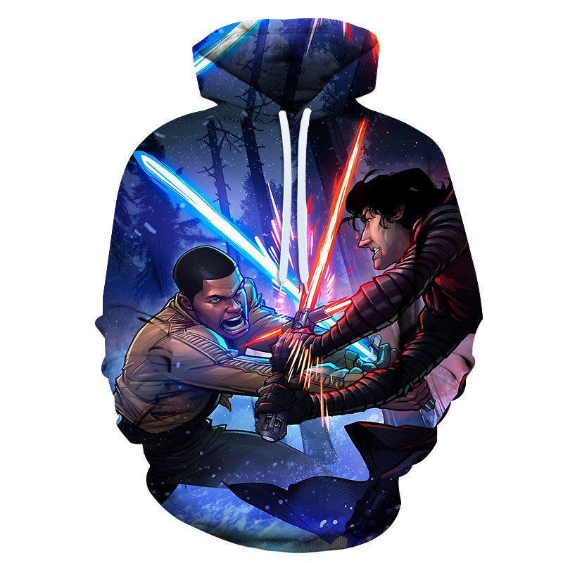 Foreign trade Spring and Autumn Star Wars 3D digital printing men's and women's fashion casual hooded vests factory direct sales