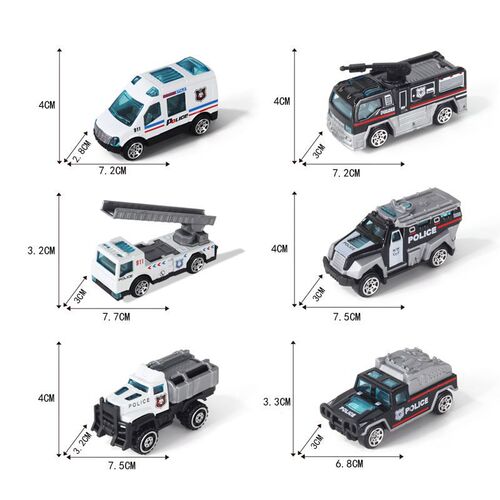 Alloy car model toy car simulation police car for children and boys metal 1:64 car cake ornaments