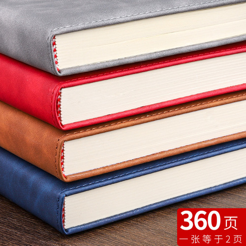 a5 thickened notebook 360 page leather notebook deer head notepad business soft leather surface work office dedicated simple