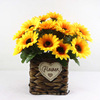 7 -headed sunflower fake flowers handmade flower flowers small sun flower bundle engineering decoration handmade bionics