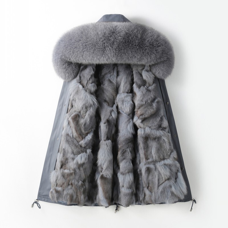 Dropshipping Haining 2026 Winter New Style Parka Coat for Women with Detachable Fox Fur Collar Dropshipping Haining 2026 Winter New Style Parka Coat for Women with Detachable Fox Fur Collar