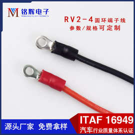 接地RV1.25-3.2双头圆环线M3 M4绝缘连接线16AWG RV3.5圆环端子线
