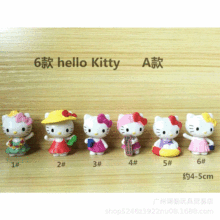 hellokitty6款kt猫手办公仔玩具模型装饰蛋糕车载摆件