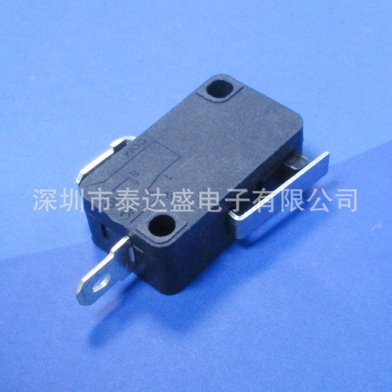 不锈铁短柄两脚全铜行程开关28*16按下断电黑色大微动开关KW7-1B