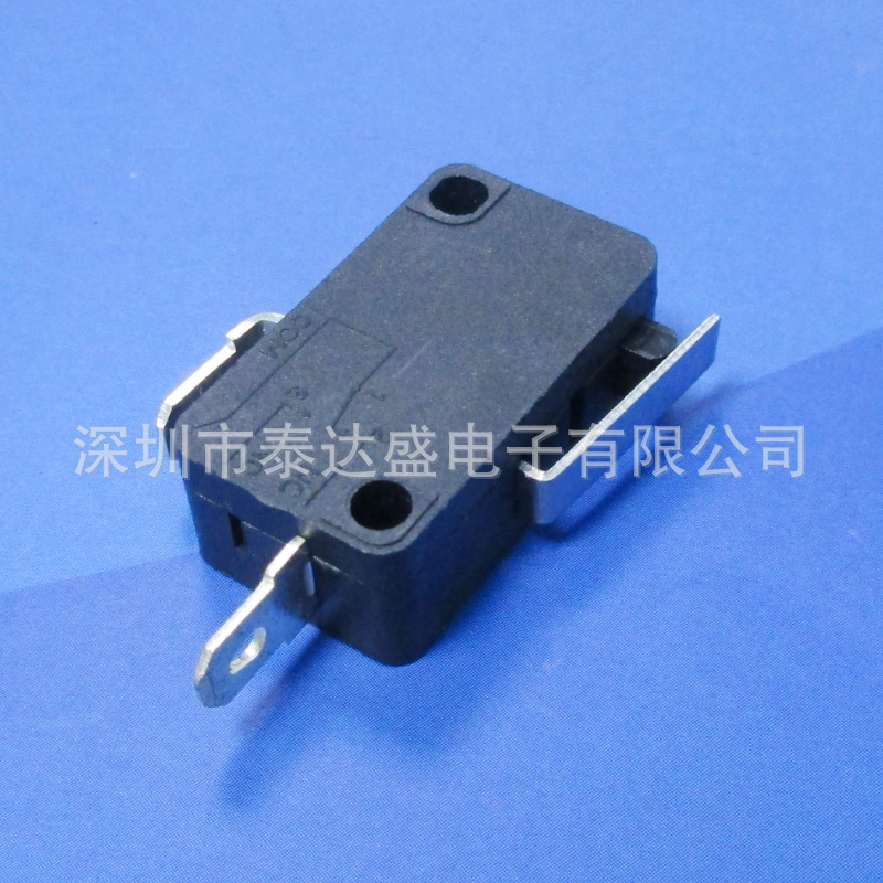 NC-COM两脚常闭大行程开关 全铜4.8宽脚短柄小家电微动开关KW7-1B