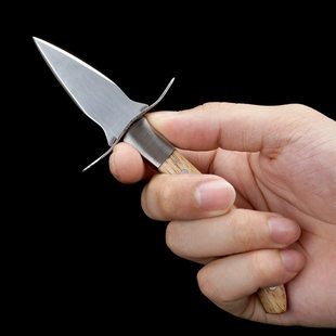 Open oyster mini straight knife 420 stainless steel wooden handle oyster oyster shell opener knife outdoor prying knife tool knife cover