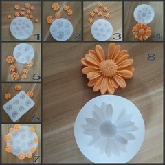 DIY Small Zou Chrysanthemum Chamomile Shaped Cake Decoration Mold Candle Aroma Mold Chocolate Liquid Silicone Mold
